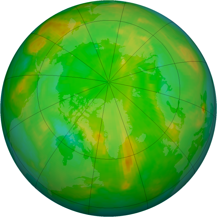 Arctic ozone map for 23 June 1999
